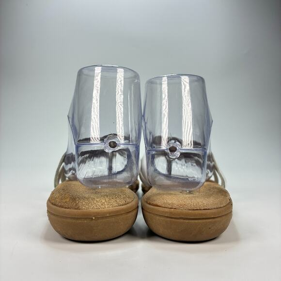 Cabin Creek White Brown Crisscross Strap Slides Sandals Casual Women’s Size 7M - Picture 5 of 9